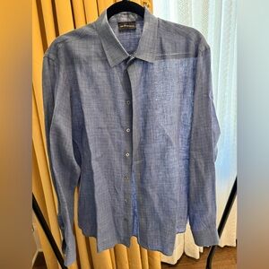 Emporio Armani Men's Fine Linen Button-Down Shirt